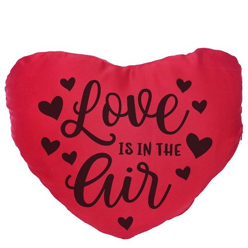 ''Love Is In The Air'' Printed Heart Cushion Gift