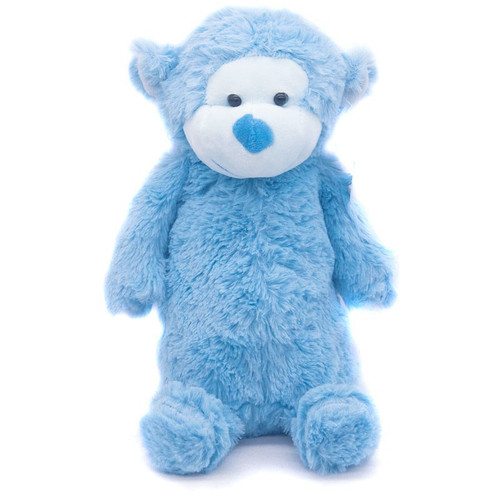 Cute Soft Plush Monkey Pencil Case Purse - Blue