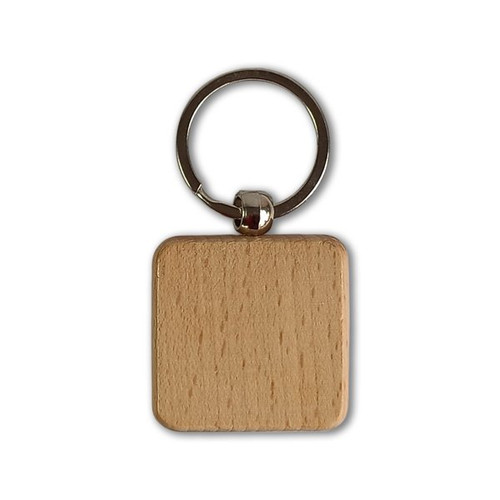 Laser Engraved Wooden Keyring With Your Logo-Square