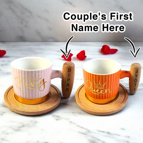 Royalty in Love: King Queen Printed Mug Combo With Couple Name Royalty in Love: King Queen Printed Mug Combo With Couple Name