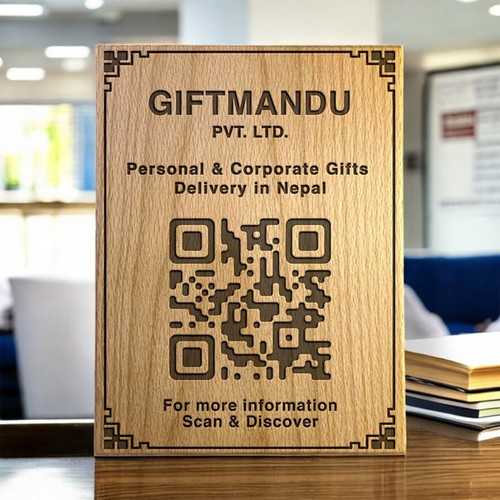 Custom Laser-Engraved Wooden QR Code Scanner