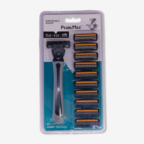 Pearl Max Disposable Razor (11 Cartridges Plus 1 Handle Razor)