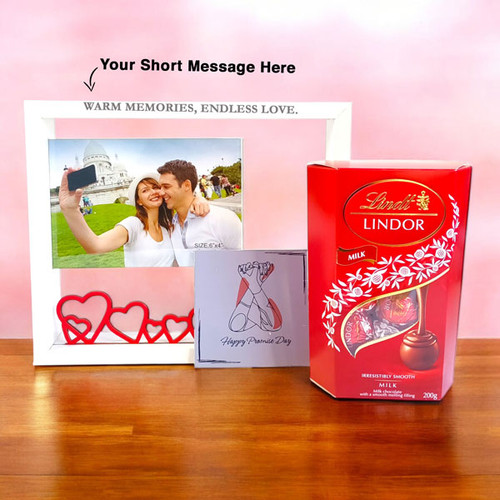 Custom Photo Frame & Sweet Delights – Perfect Promise Day Gift