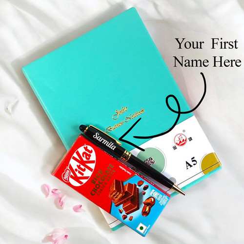 Sweet & Creative Gift Set: Chocolate, Pen, and Notebook