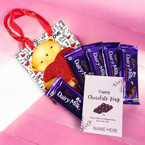 Cadbury Dairy Milk Chocolate Gift in a Paper Bag for Chocolate Day