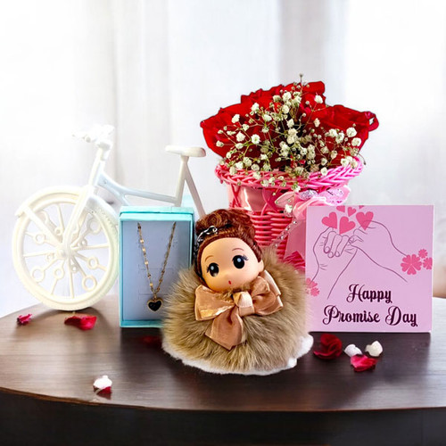 Promise Gift with Stylish Keyring & Roses for Her