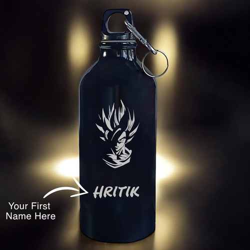 Personalized Your Name with Goku Design Stainless Steel Water Bottle