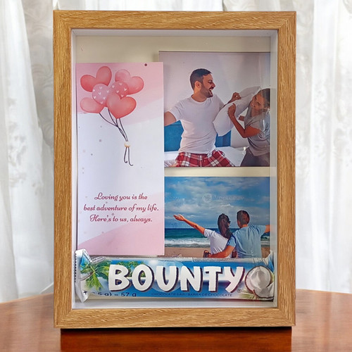 Premium Chocolate with Personalized Photo in a Wooden Box