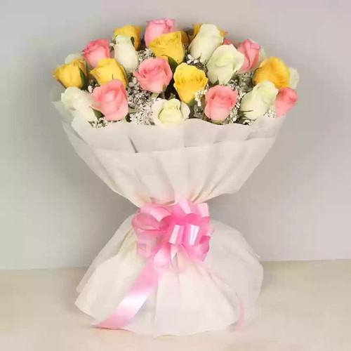 Rose Mix Bouquet (Pink, Yellow, White Roses)