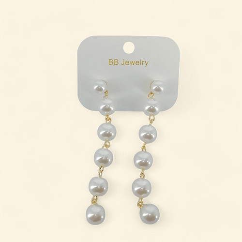 Stunning White Moti Layered Earrings