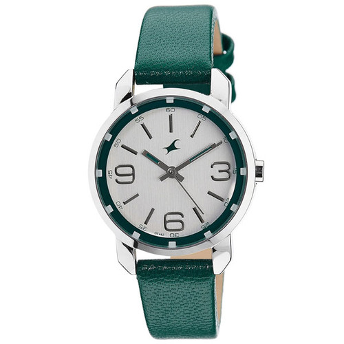 Fastrack Brass Case Silver Dial Analog Watch for Women (6111SL01)