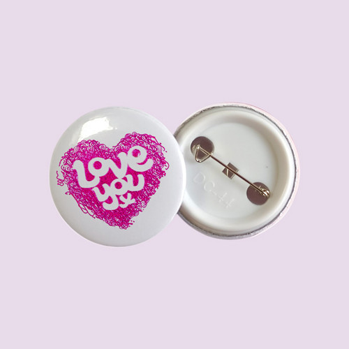 Love You Printed Heartfelt Badge