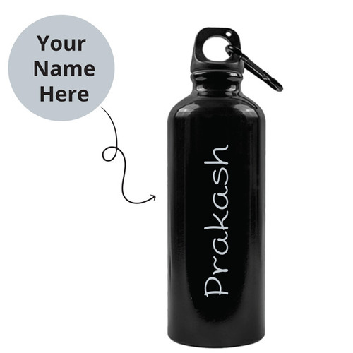 Your Recipient's Name Printed Black Water Tumbler - 600 ml