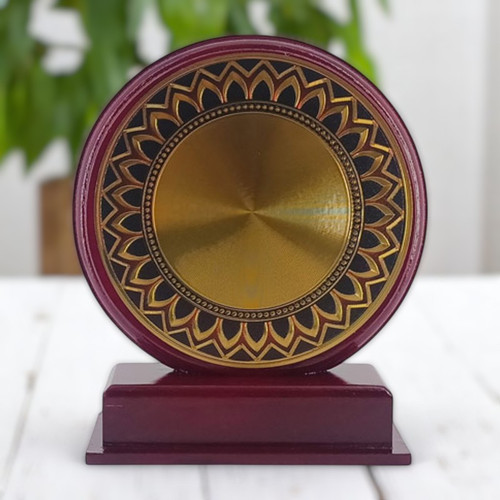 Round Floral Golden Token Of Love-Small Size