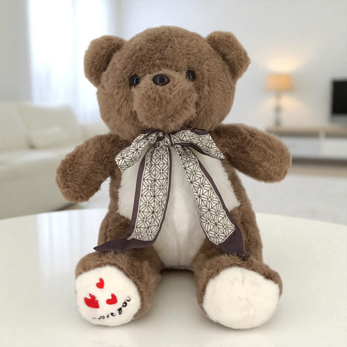 Brown Cuddly Teddy Bear With Bow-Tie 16"