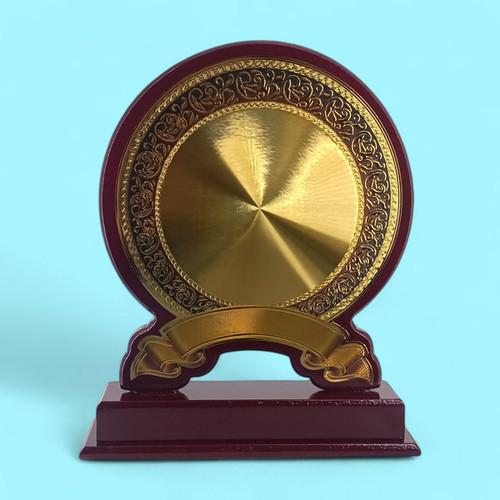 The Emblem of Love: Round Unique Design Golden Wooden Token-Big Size