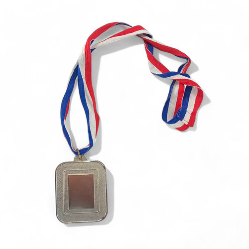 Square-Shaped Silver Award Medal
