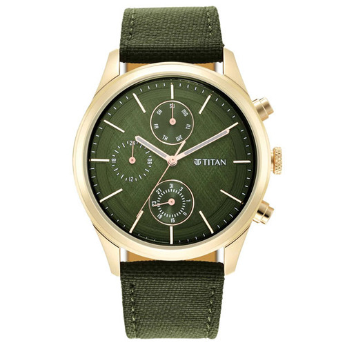Titan Neo Splash Green Dial Analog Fabric Strap Men's Watch-1805WP01