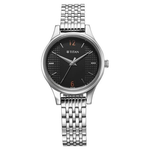 Titan Karishma Quartz Analog Black Dial Silver Watch For Women-2679SM02