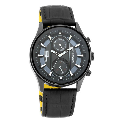 Fastrack Fastfit Analog Black Dial Leather Strap Men Watch-3224NL01