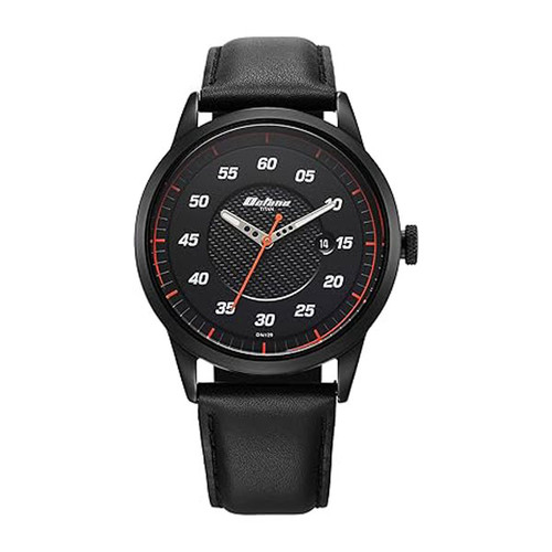 Titan Octane Black Dial Leather Strap Watch for Men-1806NL05