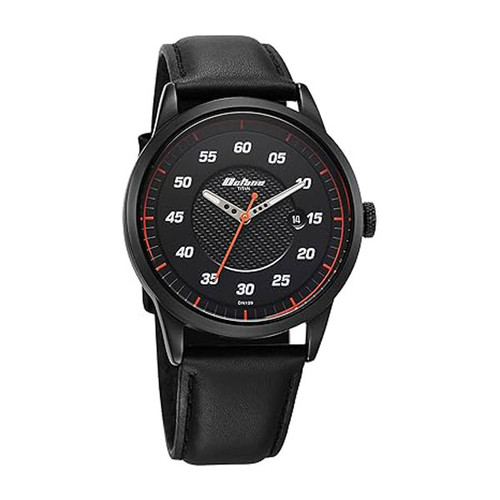 Titan Octane Black Dial Leather Strap Watch for Men-1806NL05