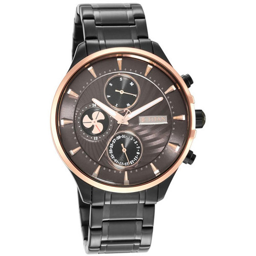Titan Maritime Watch with Anthracite Dial & Day and Date Function Men's Watch-1873KM01