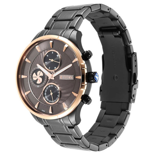 Titan Maritime Watch with Anthracite Dial & Day and Date Function Men's Watch-1873KM01