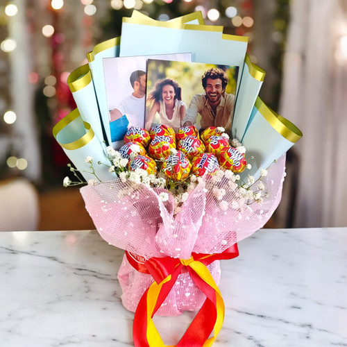 Personalized Photos & Lollipop Bouquet Gift