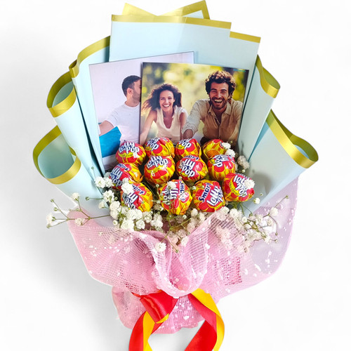 Personalized Photos & Lollipop Bouquet Gift