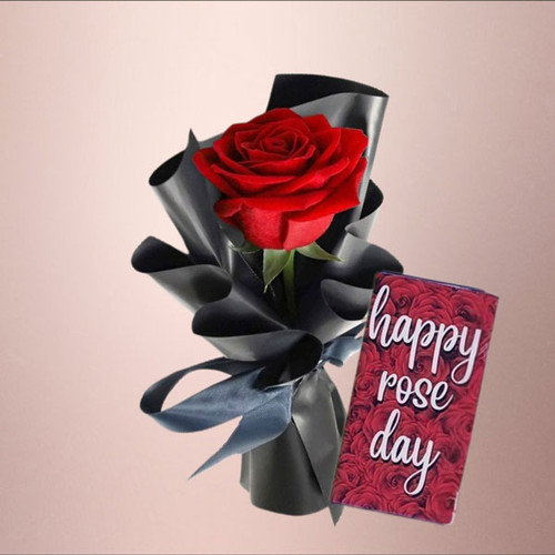 8 Days of Love: A Rose and Cadbury Silk Chocolate for Feb 7 - Feb 13 (12 Roses + Chocolate for Feb 14)