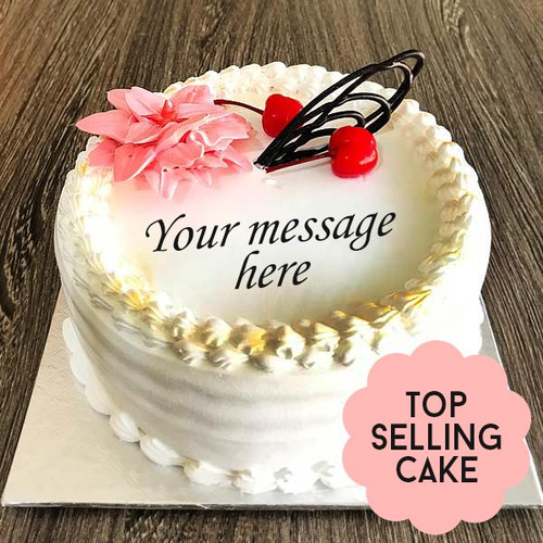 Delicious Vanilla Cake with Flower Decoration