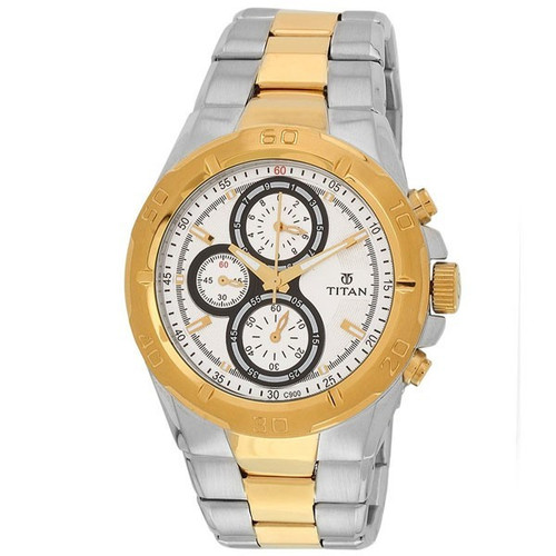 Titan White Dial Analog Watch for Men (9308BM01)