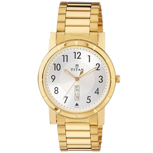 Titan Stainless Steel Case White Dial Analog Watch for Men (1647YM03)