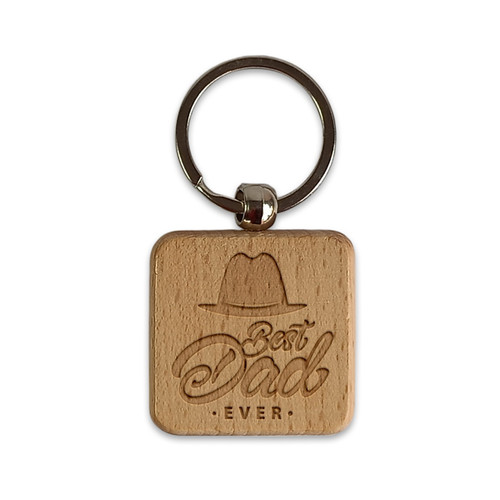 Best Dad Ever Wooden Keyring