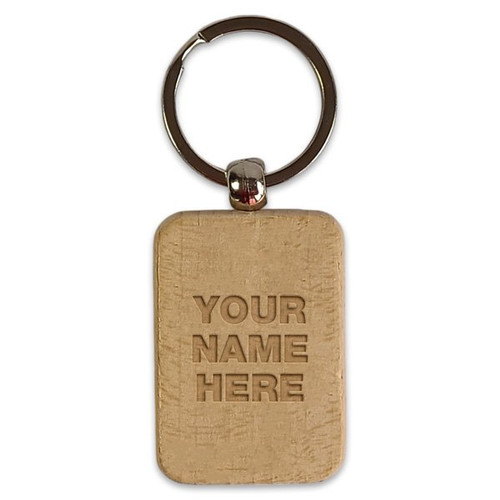 Ride Safe Laser Engraved Wooden Keyring with Custom Name