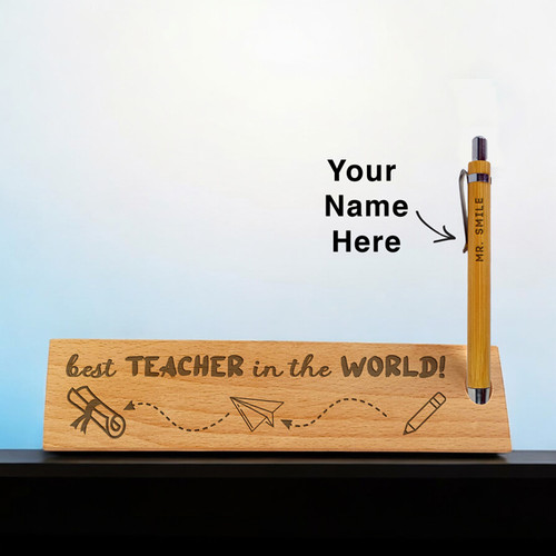 Customized Wooden Pen Holder with Pen