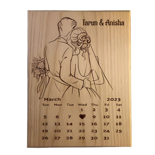 Cherished Couple Love Photo: Laser Engraved on Wooden Board with Stand
