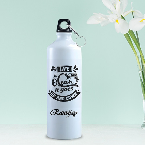 Personalized Aluminium Bottle- 750ml with Inspirational Quote
