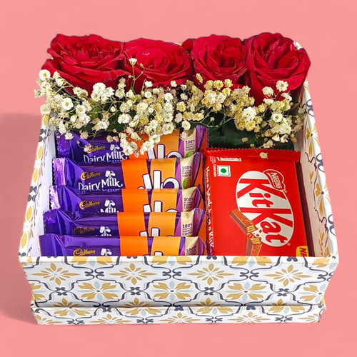 Valentine's Rose & Chocolate Box