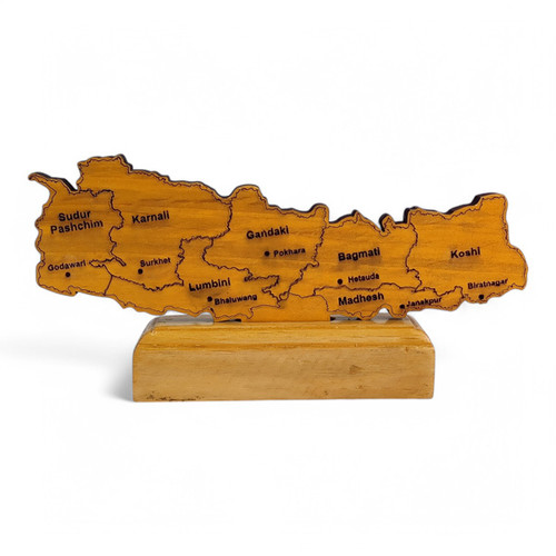 Wooden Nepal Map Personalized with Your Message