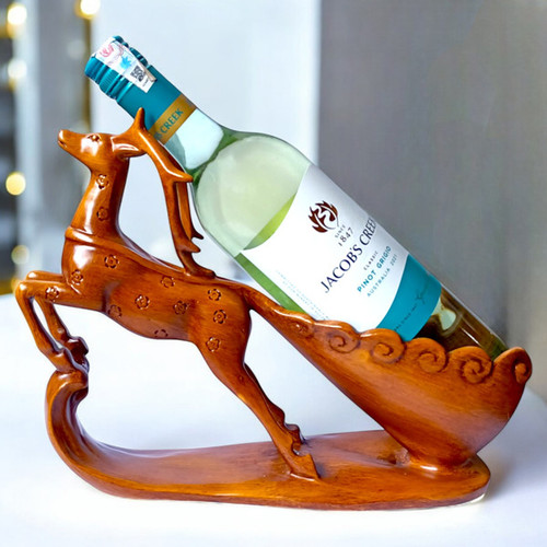 Jacob's Creek White Wine 750ml & Stylish Deer Wine Holder