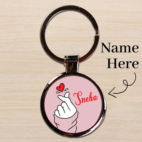 Customized Love Symbol Keyring – Printed with Your Name Customized Love Symbol Keyring – Printed with Your Name