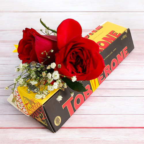 Premium Chocolate & Rose Gift Combo Premium Chocolate & Rose Gift Combo