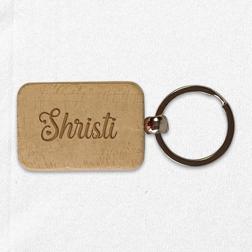 Personalized Happy Women's Day Wooden Keyring - Custom Engraved with Your Name