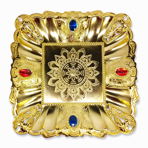 Elegant Square-Shaped Golden Coated Tray