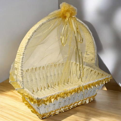 Large Stylish Yellow Net Handle Basket