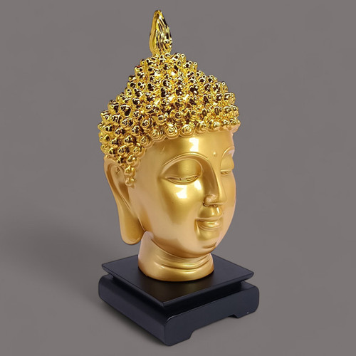 Golden Buddha Face Decorative Showpiece