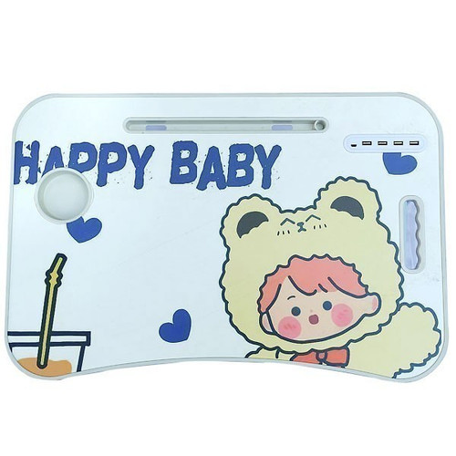 'Happy Baby' Foldable Table with 4 USB Port/Cup Holder