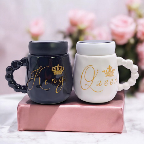 Crowning Glory: King & Queen Mugs with Bubble Handles